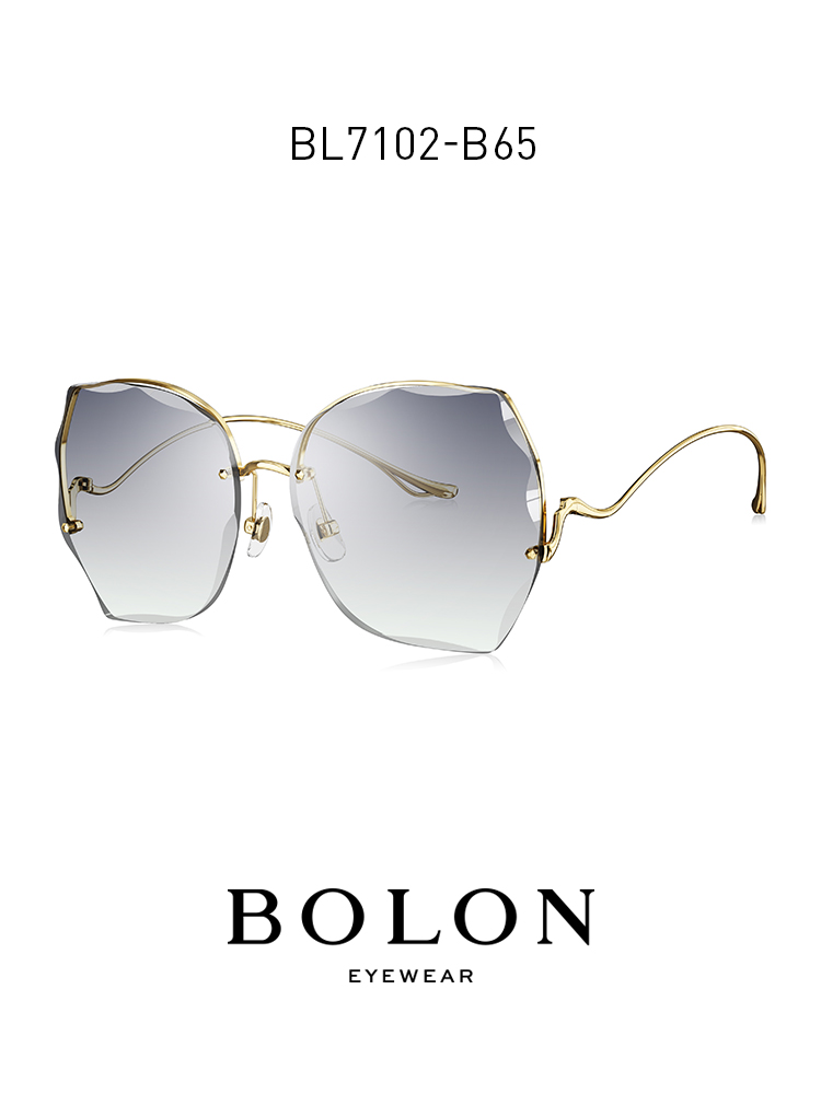 BOLON暴龍新款太陽鏡蝶形鑽石切割墨鏡金屬框潮眼鏡女BL7102
