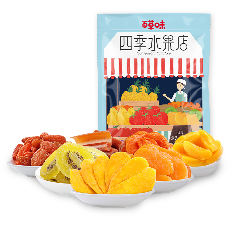 【百草味-水果乾752g】網紅小吃芒果乾葡萄乾休閒零食品混合裝