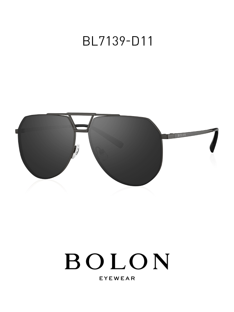 BOLON暴龍眼鏡2021新品男士復古太陽鏡金屬雙樑偏光墨鏡BL7139