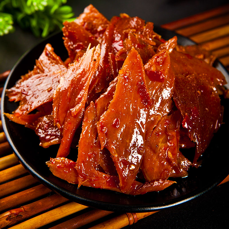 楊矮子醬板肉188g湖南特產安鄉楊矮子麻辣肉香辣休閒豬肉脯零食