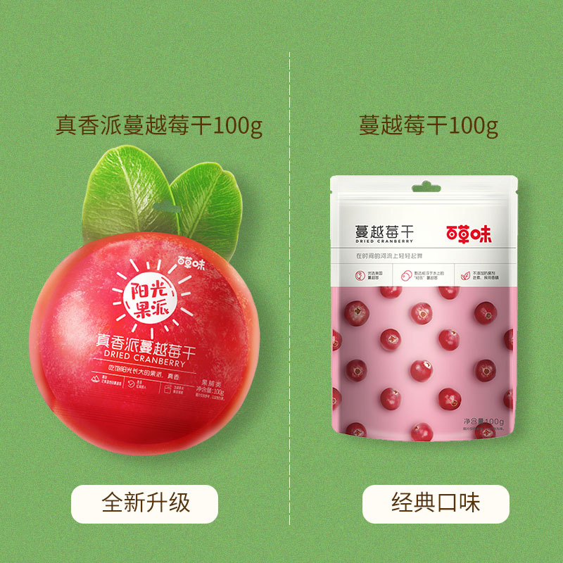 【百草味-蔓越莓幹100g】水果乾果脯蜜餞烘焙用 曼越梅乾零食