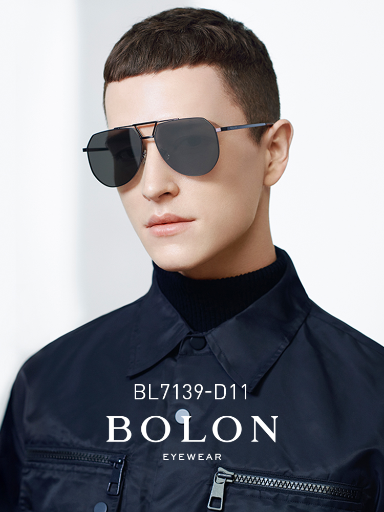 BOLON暴龍眼鏡2021新品男士復古太陽鏡金屬雙樑偏光墨鏡BL7139