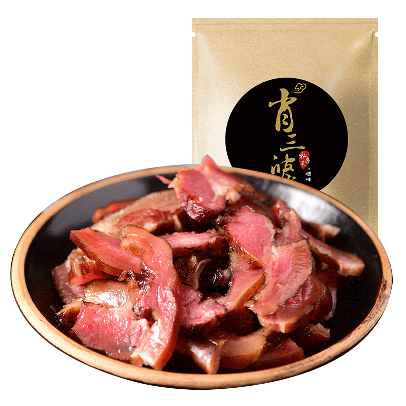 肖三婆臘豬頭肉400g四川特產農家自制臘味美食香腸手工制煙燻臘肉