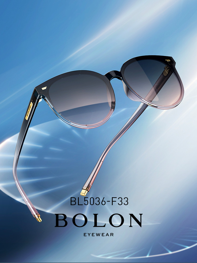 BOLON暴龍眼鏡一片式尼龍太陽鏡貓眼墨鏡輕薄眼鏡女BL5036