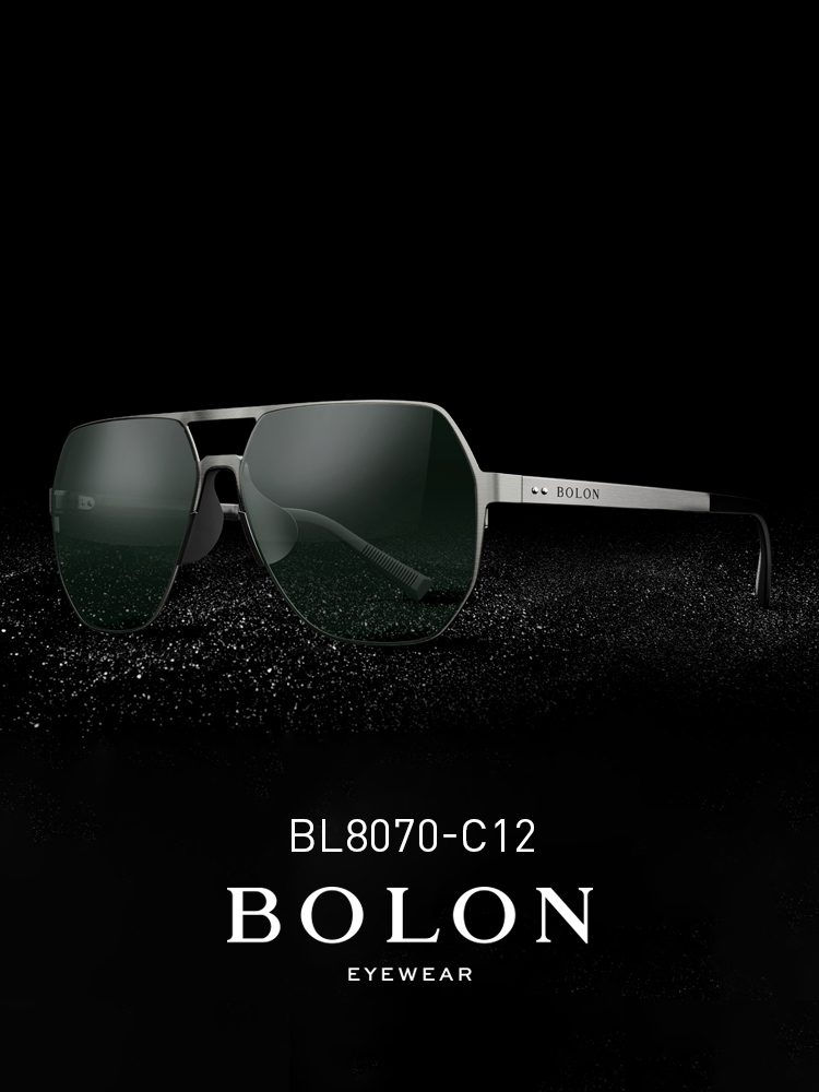BOLON暴龍新款太陽鏡飛行員框墨鏡不規則潮開車眼鏡男BL8070