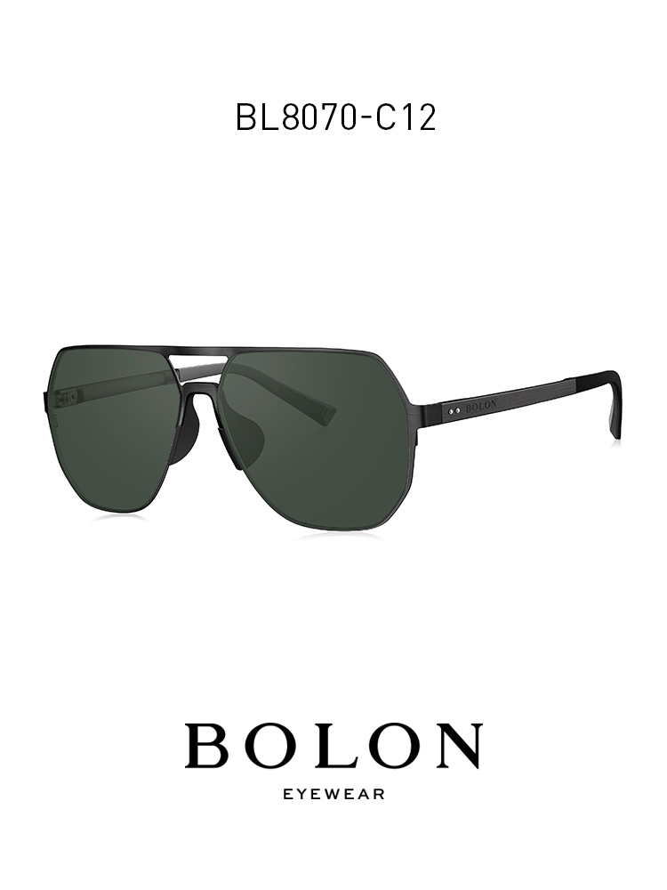 BOLON暴龍新款太陽鏡飛行員框墨鏡不規則潮開車眼鏡男BL8070