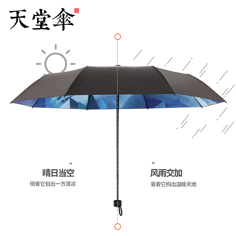 天堂傘太陽傘便攜摺疊插畫風防紫外線