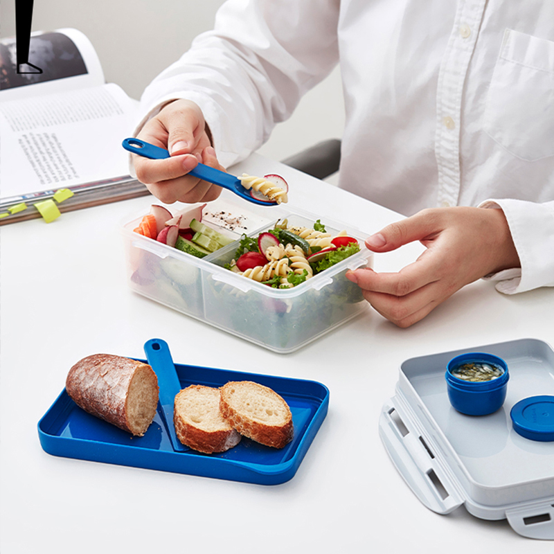 樂扣樂扣飯盒保鮮盒塑料分隔便當盒水果便攜輕食減脂沙拉帶飯學生