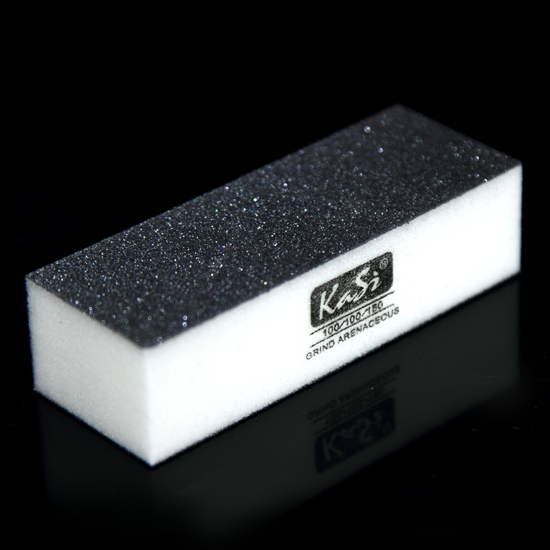 KaSi黑豆腐海綿磨砂塊三面打磨光療甲水晶甲指甲修形美甲工具用品