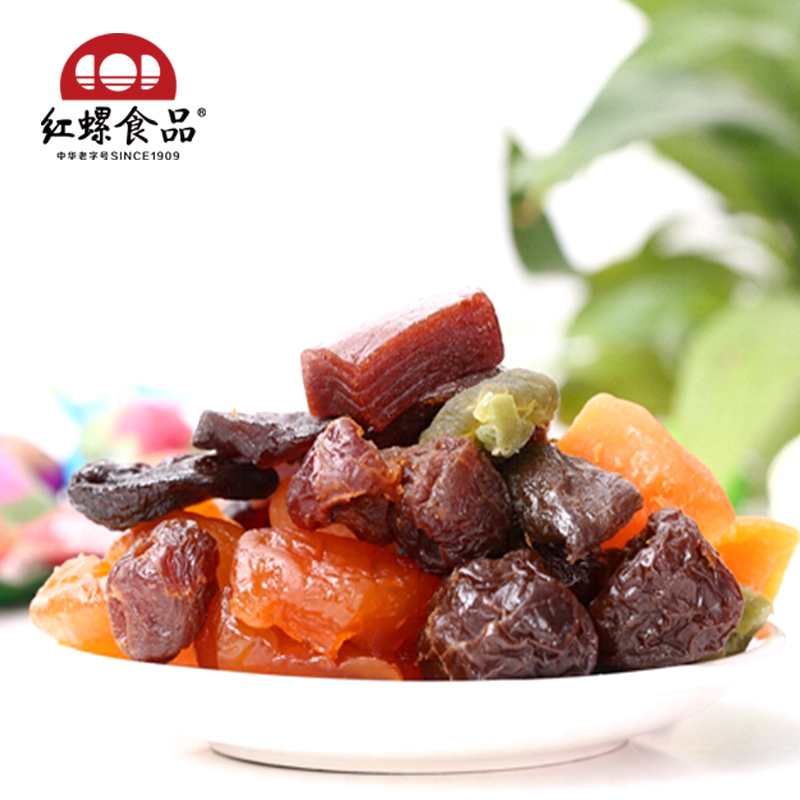 北京果脯蜜餞水果乾禮包500g*3袋紅螺食品北京特產杏干休閒零食