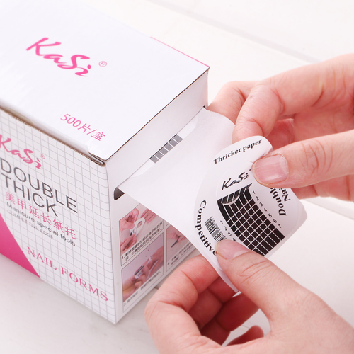 KaSi美甲紙托馬蹄形加硬紙託做光療甲水晶甲指甲延長工具100片裝