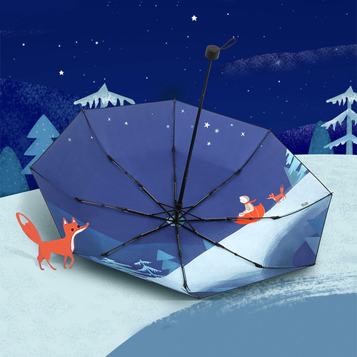 天堂傘太陽傘便攜摺疊插畫風防紫外線