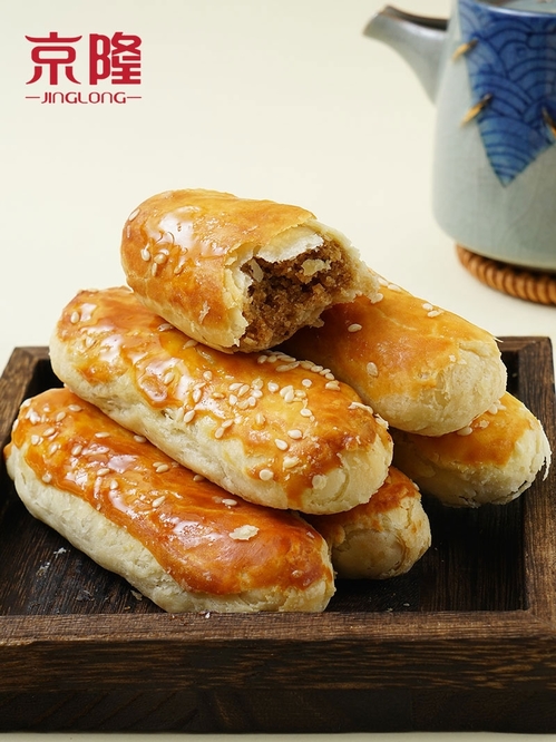北京特產京隆牛舌餅2kg傳統老式酥皮芝麻椒鹽餅中式糕點懷舊零食