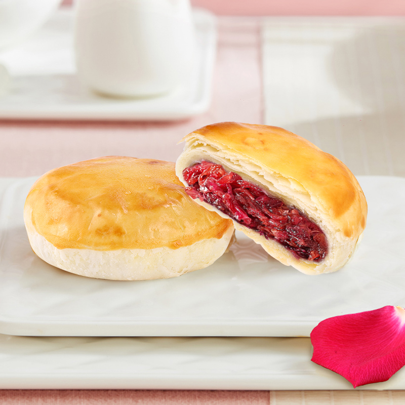 嘉華鮮花餅 經典玫瑰餅50g枚雲南特產小吃零食品傳統糕點心餅乾