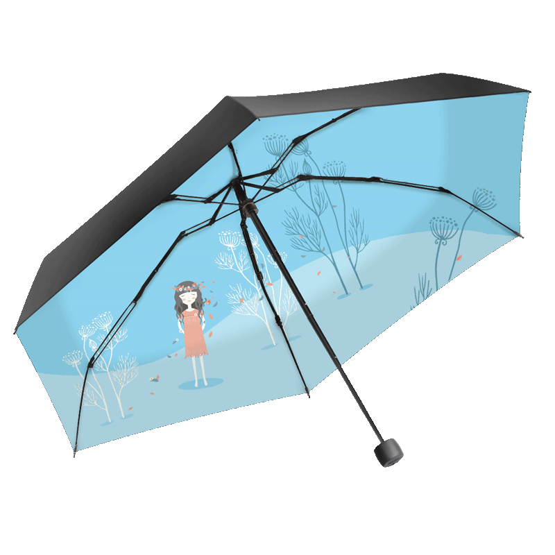 天堂傘超輕五折口袋膠囊小傘黑膠防曬
