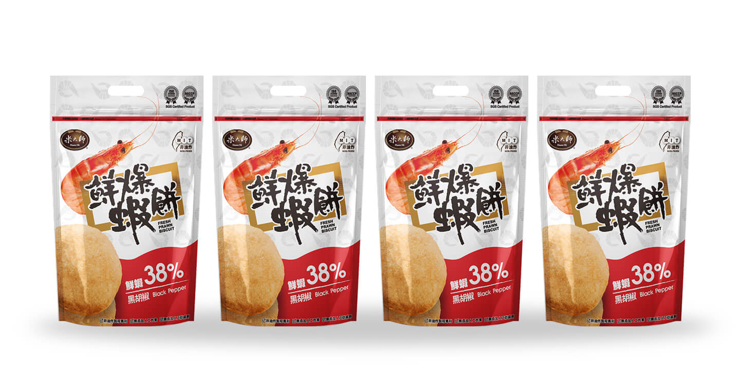 米大師 - 鮮爆蝦餅-黑胡椒×4包