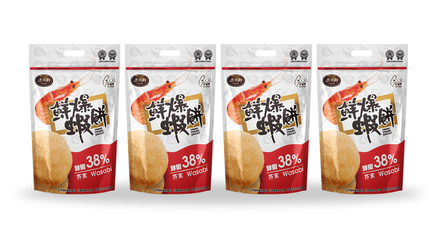 米大師 - 鮮爆蝦餅-芥末×4包