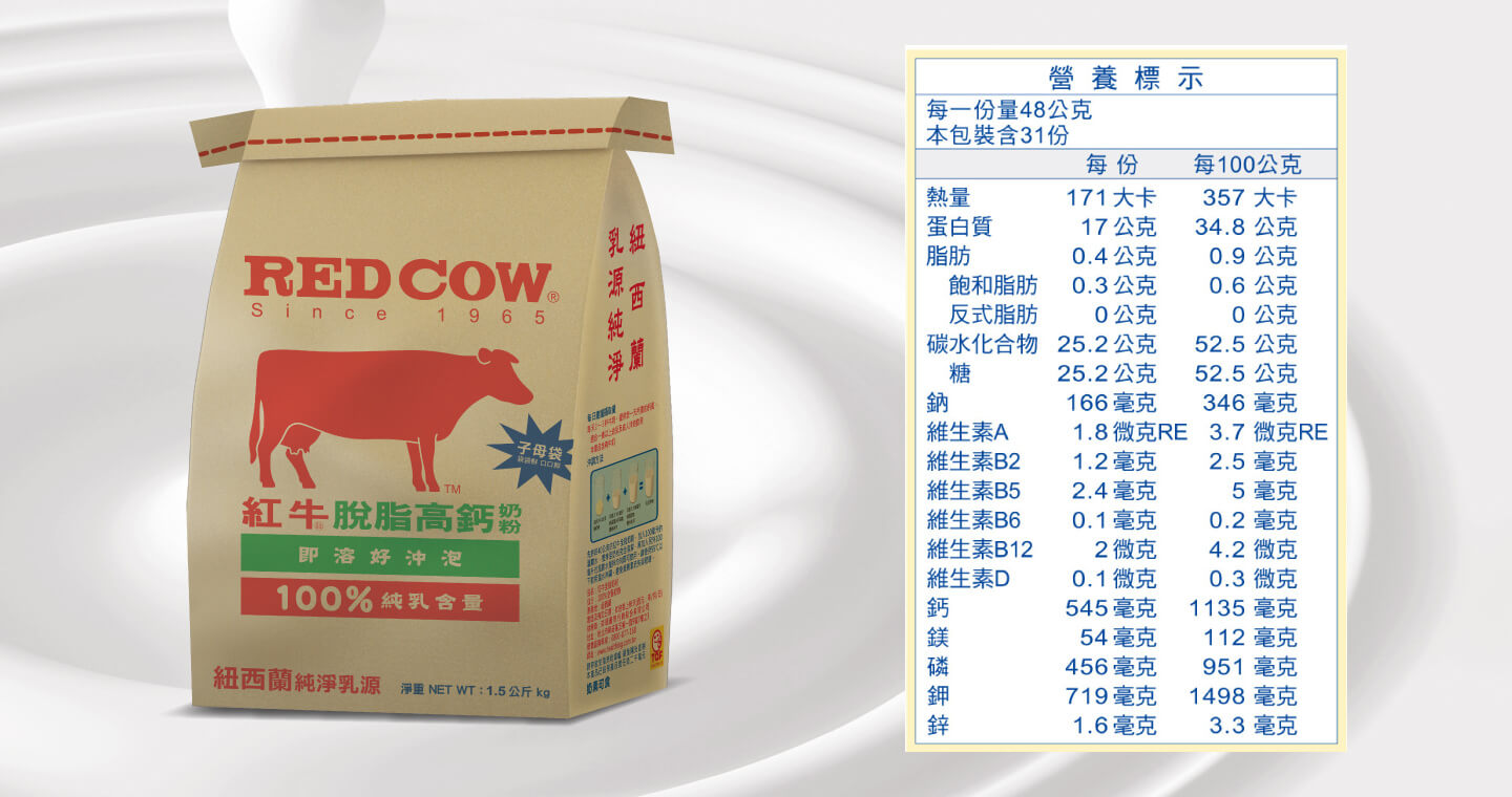 紅牛 - 【紅牛】脫脂高鈣奶粉 2袋