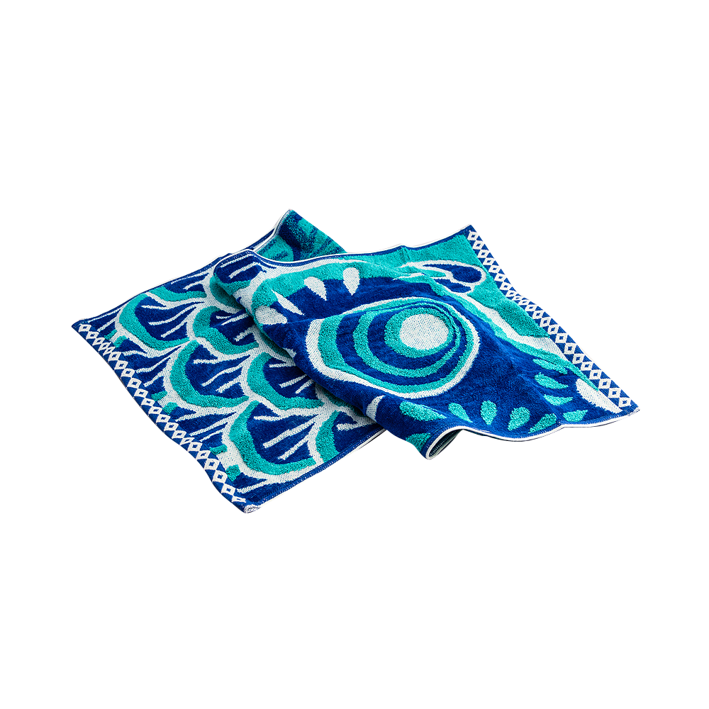 Koiya 可愛鯉魚旗柔軟印花吸水面巾套盒 藍色 1個