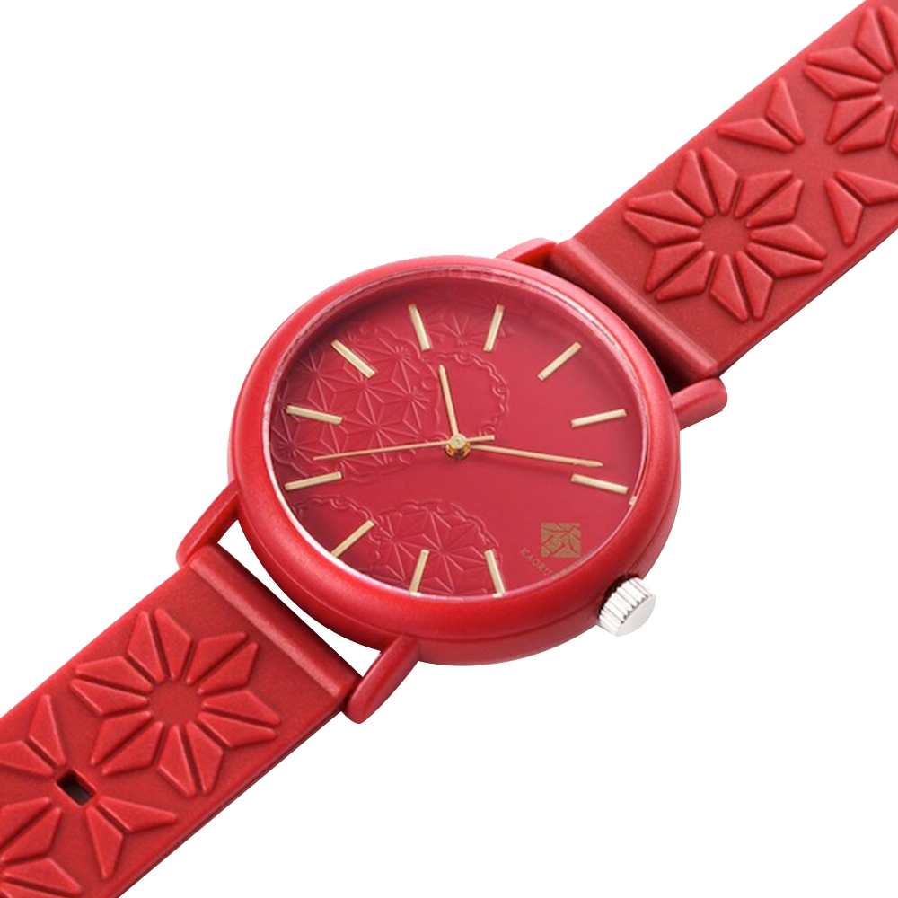 KAORU 和風香味時尚手錶 紅色 山茶花香