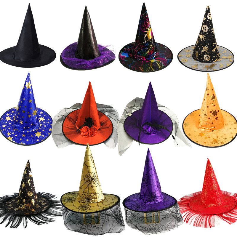 萬聖節帽子兒童成人化粧舞會裝扮巫婆帽派對用品