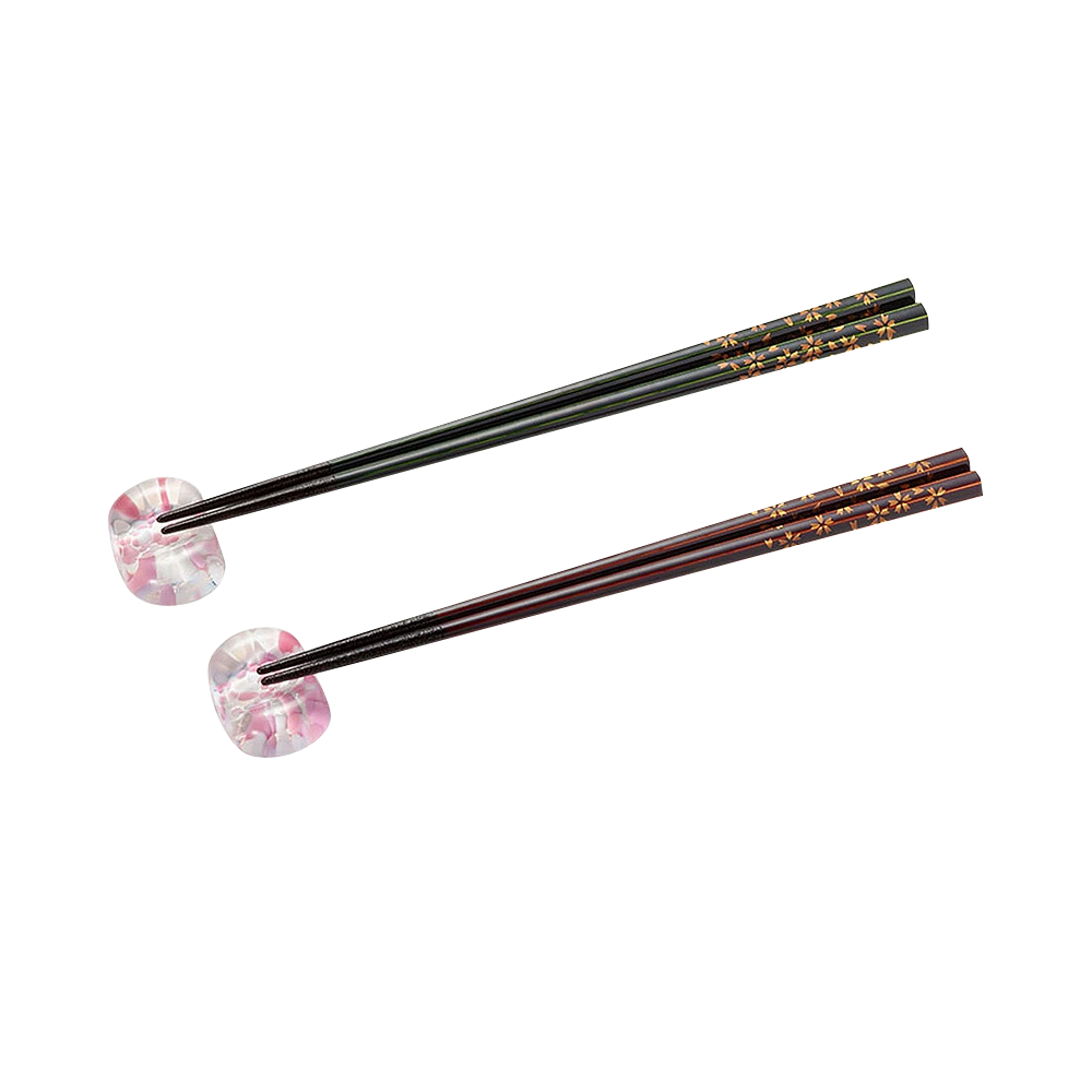 ISHIZUKA GLASS 石塚硝子 津輕Vidro 和風精緻筷子筷架套裝 橢圓櫻花 1套