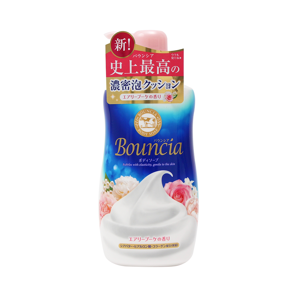 COW 牛乳石鹼共進社 Bouncia高保濕濃密泡沫沐浴露 輕盈花束香 500ml
