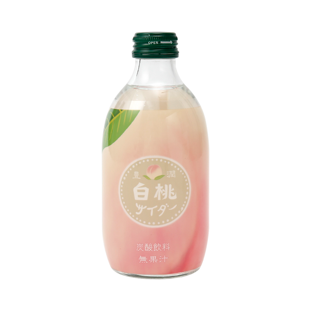 TOMOMASU 友桝飲料 日本人氣水果味碳酸汽水 白桃味 300ml×6