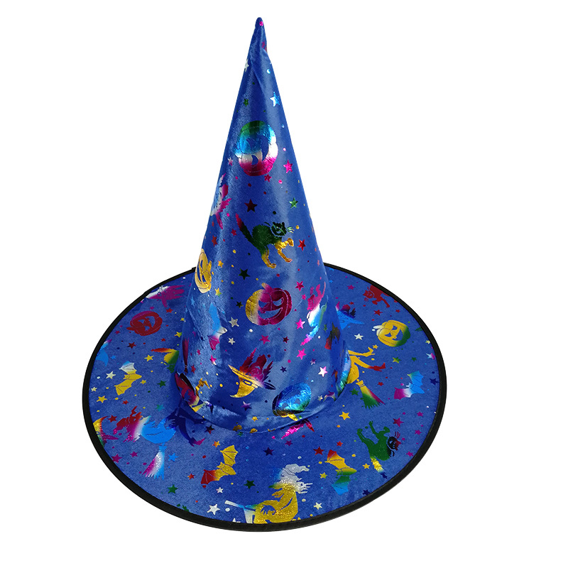 巫婆帽 萬聖節帽子派對用品燙金女巫帽 化粧舞會裝扮巫師帽魔法帽