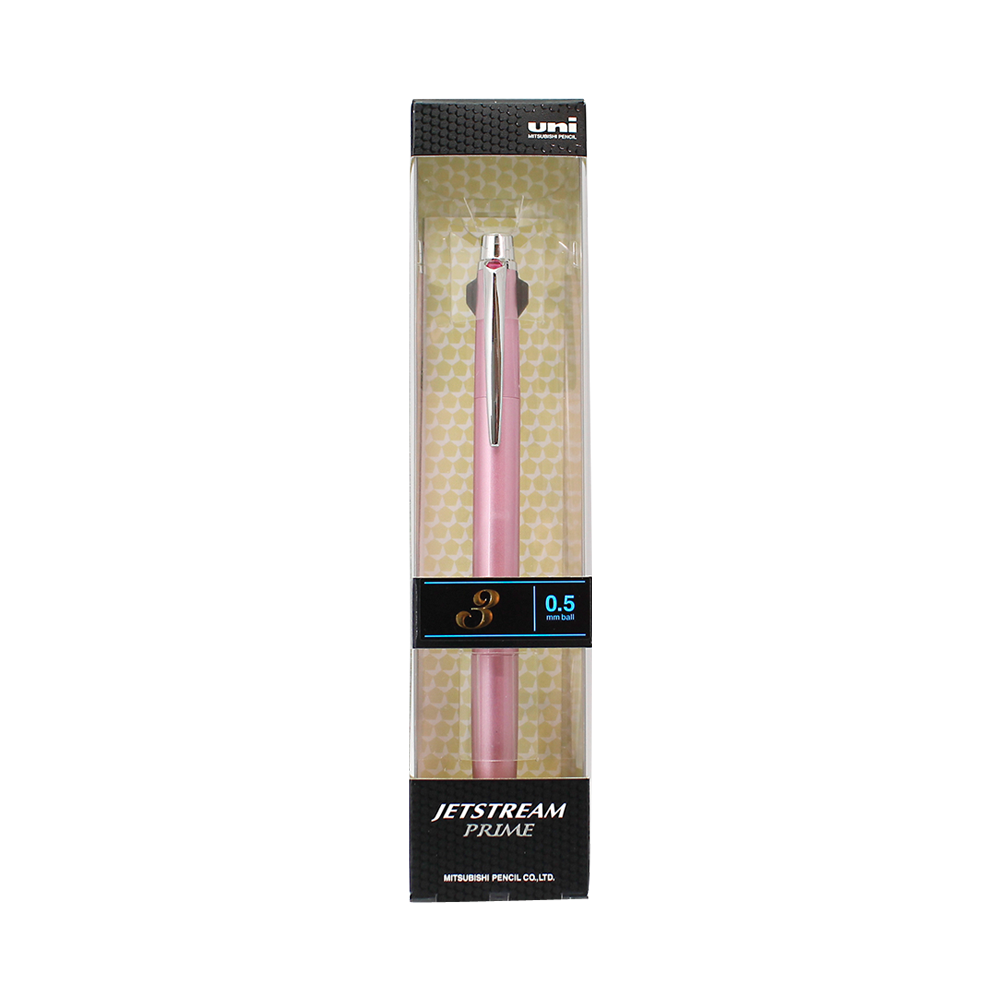 UNI 三菱鉛筆 Jetstream Prime 低摩擦3色油性圓珠筆 淡粉色 0.5mm 1支（3色）
