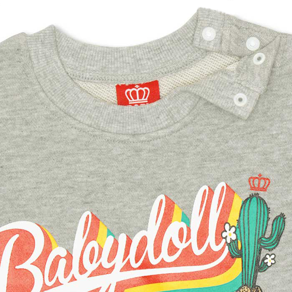 BABYDOLL 彩虹徽標印花圓領T恤0289K 灰色 140cm