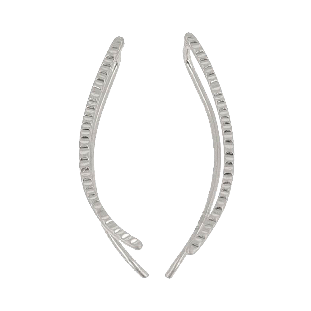 OSEWAYA 世話屋 線形簡約復古一體式耳環 LNPC0613-2 銀色