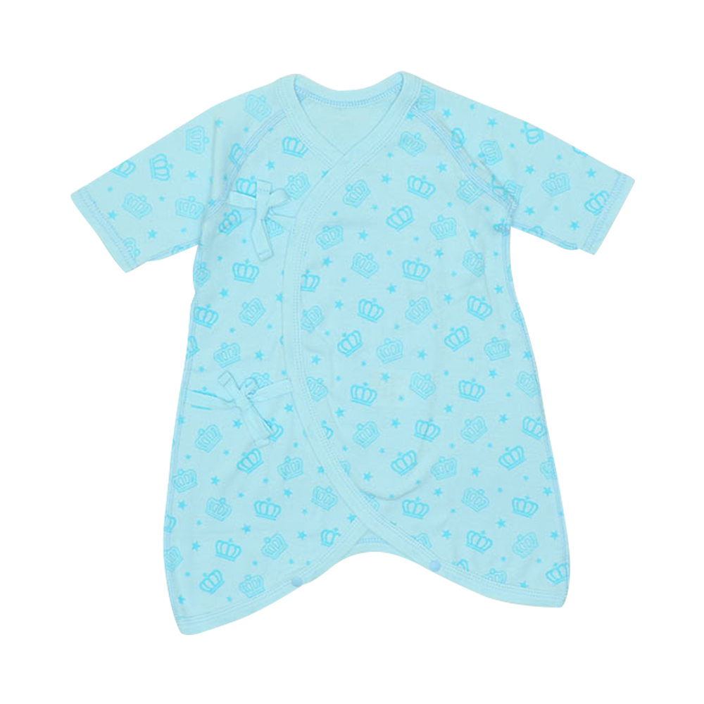 BABYDOLL 可愛舒適嬰兒連體衣4836 F（50-60cm） 藍色 王冠圖案