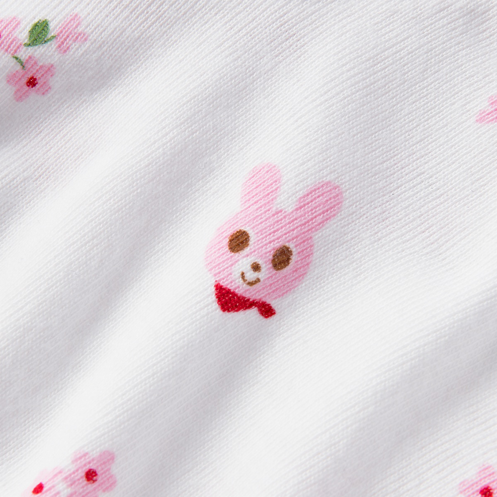 MIKIHOUSE 雲朵柔軟舒適親膚女寶寶內褲 粉白色 可愛小兔 110cm 1件