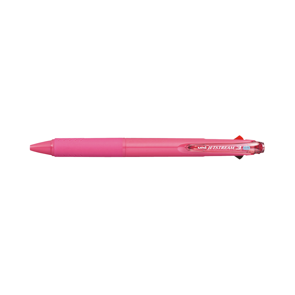 UNI 三菱鉛筆 Jetstream 實用順滑油性3色圓珠筆 玫粉色 0.5mm 1支（3色）