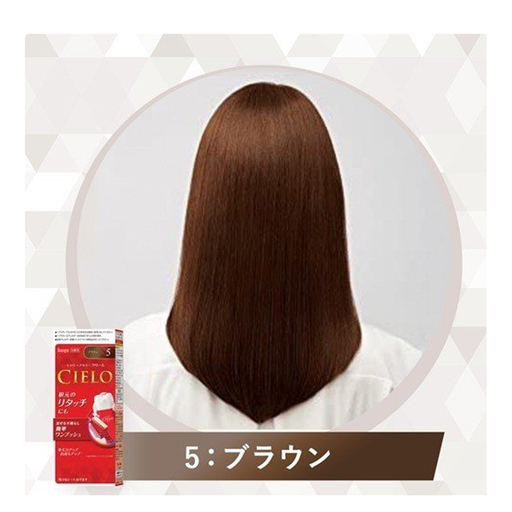 2 × CIELO hoyu 簡便一鍵式白髮用染髮劑 #5（棕色） 1劑40g+2劑40g