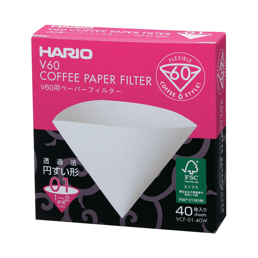 HARIO 圓錐形咖啡濾紙V60 01W 40張