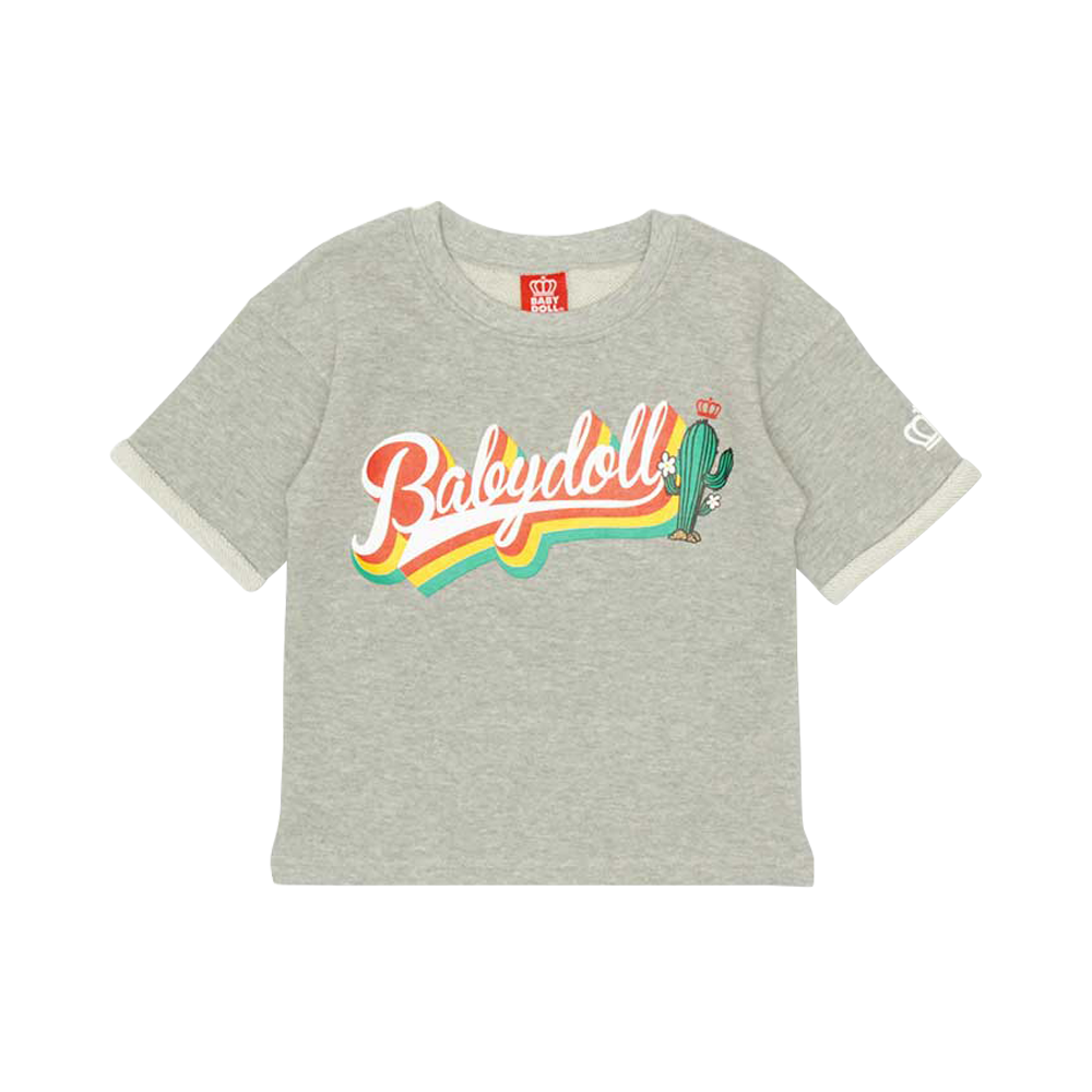 BABYDOLL 彩虹徽標印花圓領T恤0289K 灰色 120cm