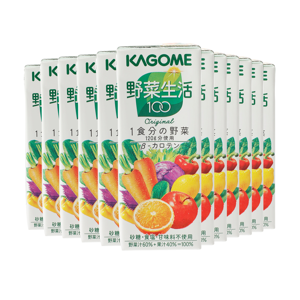 KAGOME 可果美 野菜生活100 混合果蔬汁 200ml × 12盒