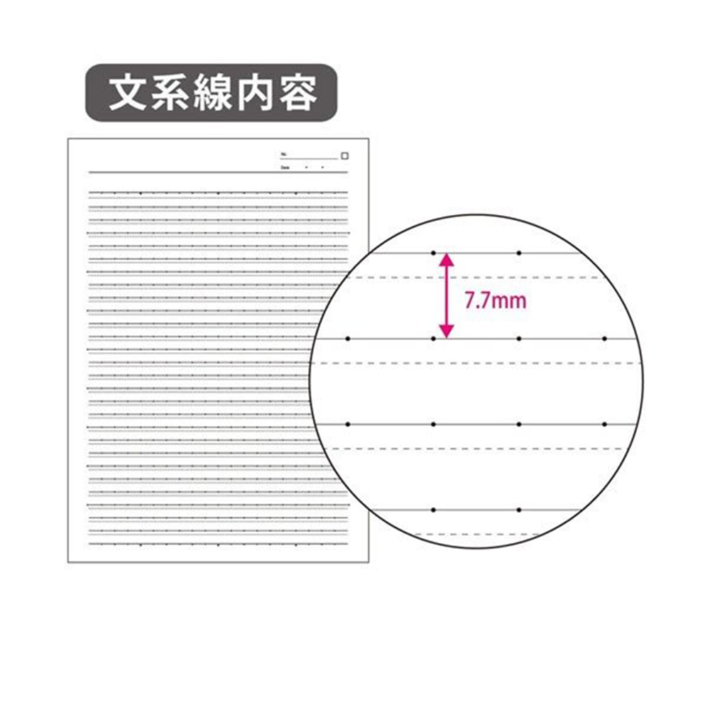 Kokuyo 國譽 campus 帶點筆記本 拼音書寫可用 Semi-B5 行高7.7mm  30張x5冊