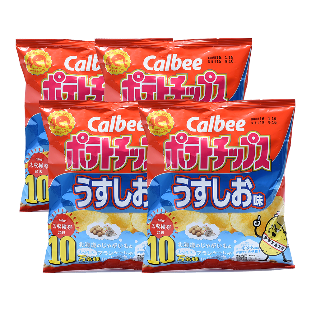 CALBEE 卡樂比 淡鹽味薯片 60g×4袋