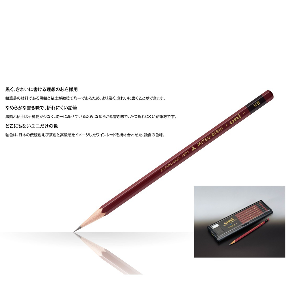 UNI 三菱鉛筆 Uni 不易折經典鉛筆 HB 1打（12支）