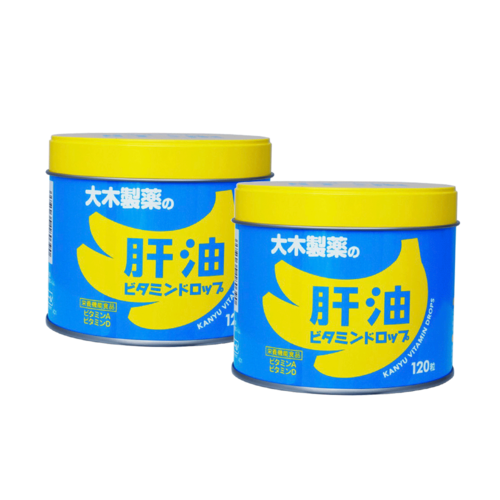 OHKISEIYAKU 大木製藥 維生素魚肝油丸 香蕉味 120粒*兩盒