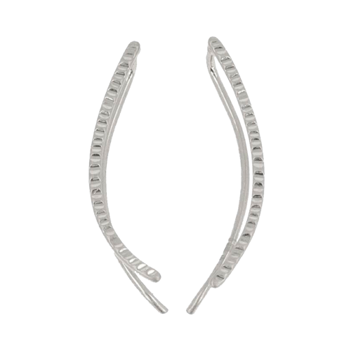 OSEWAYA 世話屋 線形簡約復古一體式耳環 LNPC0613-2 銀色