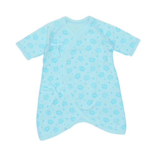 BABYDOLL 可愛舒適嬰兒連體衣4836 F（50-60cm） 藍色 王冠圖案