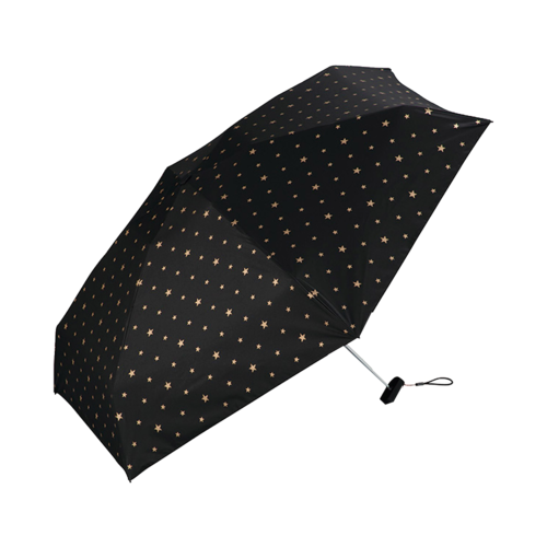 w.p.c 星星圖案晴雨兩用摺疊傘 迷你款 黑色 1把