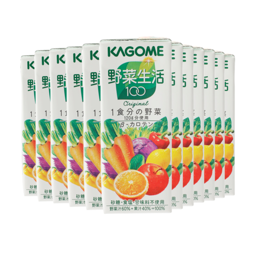 KAGOME 可果美 野菜生活100 混合果蔬汁 200ml × 12盒