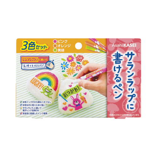 AsahiKASEI 旭化成 保鮮膜專用三色彩色筆 粉 橙 黃綠 3支