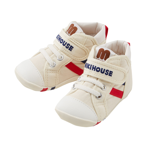 MIKIHOUSE m logo可愛舒適嬰兒學步鞋 一段 白色 13cm