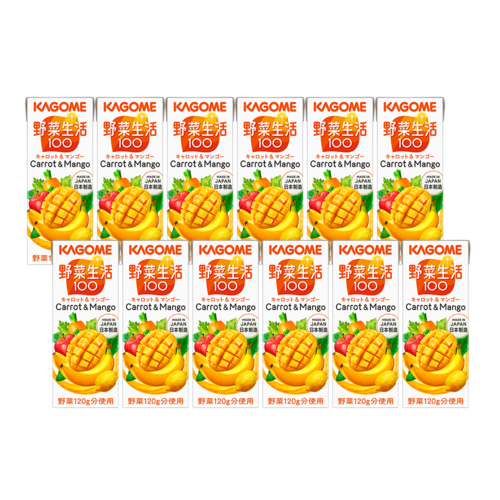 KAGOME 可果美 芒果果蔬汁 200ml×12盒